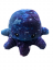 Obojstranná plyšová chobotnice modrobiela s meniacim sa výrazom