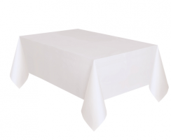 Velký bílý ubrus 274x137cm plastový