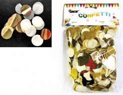 Konfety na stůl a do balónků - zlaté a bílé kolečka 50g