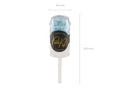 Konfety vystreľovacie push pop - modré mix metalické