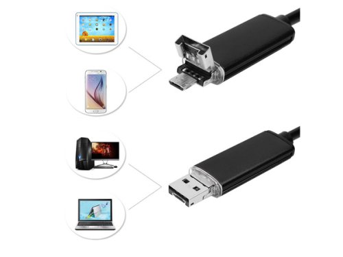 Endoskopická kamera android pc usb 10m led