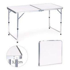Skladací turistický stôl biely 120x60cm
