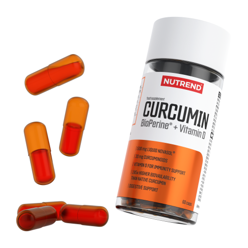 Curcumin + Bioperine + Vitamin D 60 kapslí Nutrend