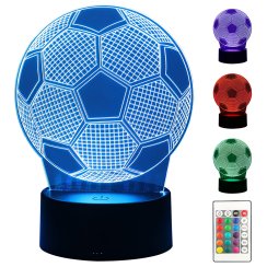 Futbalová nočná lampa 3D LED
