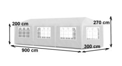 Zahradní altán stan bílý 3x9m 8 stěn