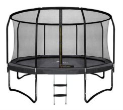 Trampolína s žebříkem černá 366cm HQ