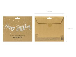 Banner Happy Birthday strieborný 62cm