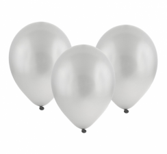 Latexové balónky metalické - strieborné 10ks 30cm