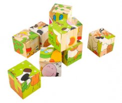Obrázkové dřevěné kostky - puzzle 6v1