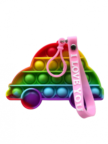 Pop It antistresová hračka auto rainbow