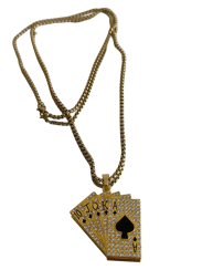 Řetízek Karty zlatá barva