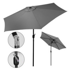 Velký zahradní deštník šedý 270cm