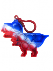 POP IT - prívesok na kľúče Dinosaurus (modrá/biela/červená)