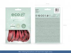 Latexové balónky metalické Eco - červená 10ks 30cm