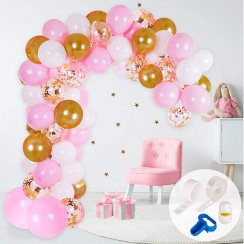 Sestava balónků girlanda zlatá/růžová/bílá
