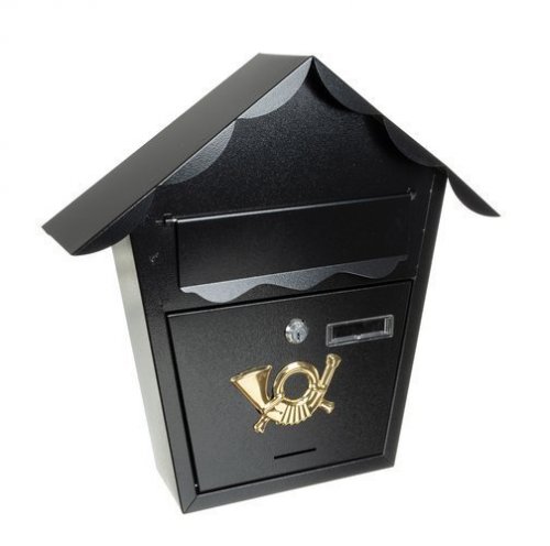 Klasická poštová schránka čierna - domček