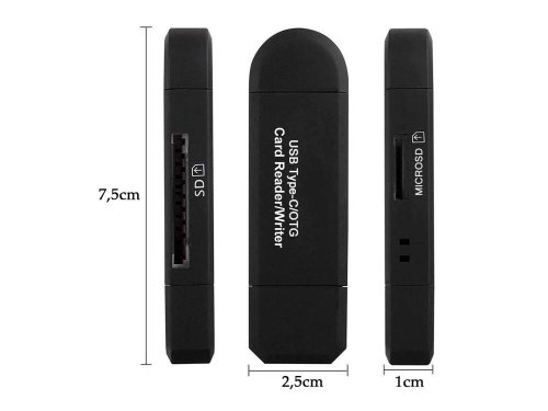 Čtečka karet sd microsd tf usb usb-c micro usb 3v1
