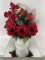 Smútočné Kytica košík mix červené kvety