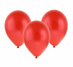 Latexové balónky metalické - červené 10ks 30cm