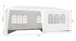 Zahradní altán 3x6m s 6 stěnami