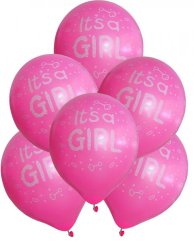 Sestava balónků It's a Girl růžová Sestava balónků It's a Girl růžová