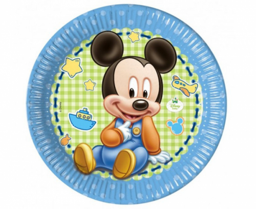 Papierové tanieriky Mickey baby 8ks