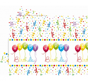 Plastový ubrus "Happy Birthday" 120x180cm