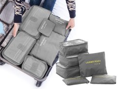 Cestovní organizéry na oblečení šedé 6ks