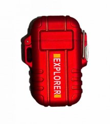 Vodeodolný elektrický zapaľovač EXPLORER (červený)