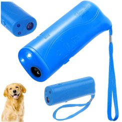 Ultrazvukový odpuzovač psů modrý 3v1